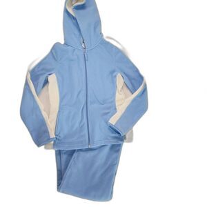 Vintage Lady Foot Locker Blue & Cream Fleece Tracksuit Size M